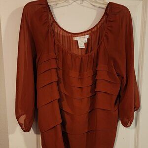 Burnt orange Studio M blouse -l ike new